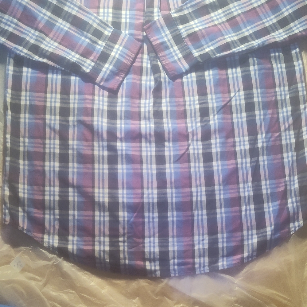 Chaps Blue and Red Plaid Casual Shirt - Picture 6 of 6